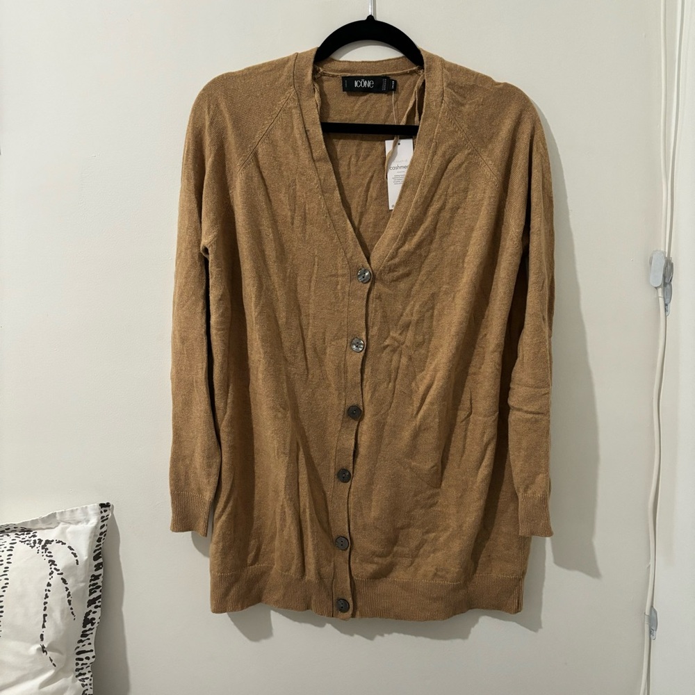 NEW ICONE (SIMONS) CASHMERE BLEND OVERSIZED CARDIGAN